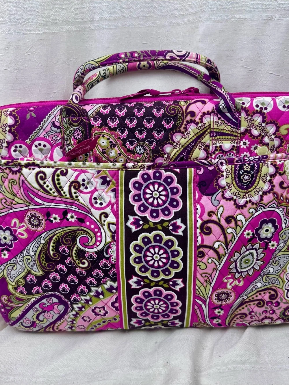 Vera Bradley Laptop Portfolio Hard Shell Computer Travel Very Berry Paisley NWOT